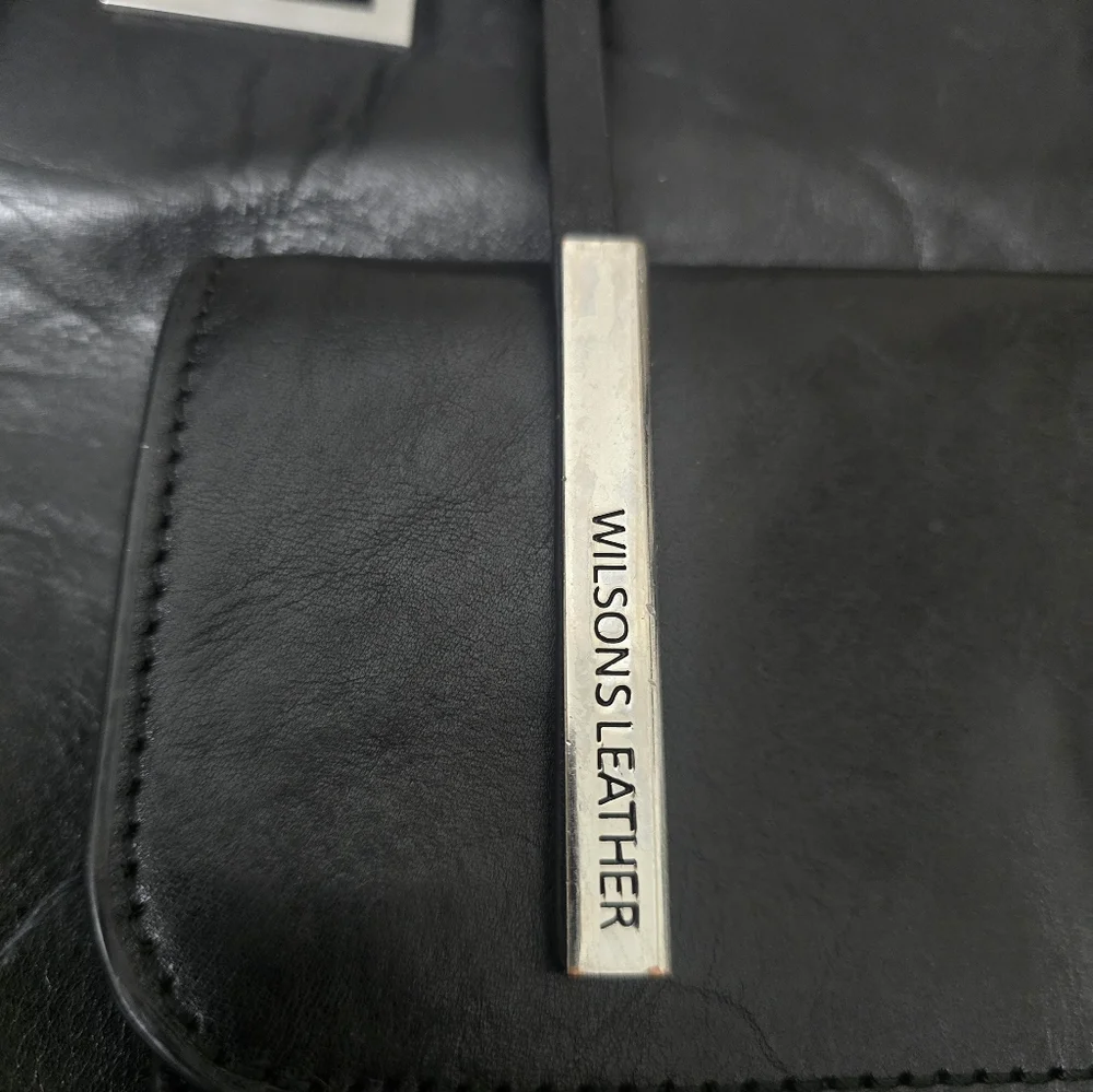 Wilsons Leather Roma Executive Tote Bag Purse Black Travel Quietly Luxury